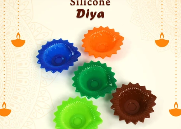 Colourful Silicone Diya – Festive Diwali Decor | Giftoiza