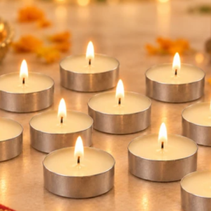 Decorative Wax Tea Light Candles for Diwali Puja and Home Decor (120 Pc Set)