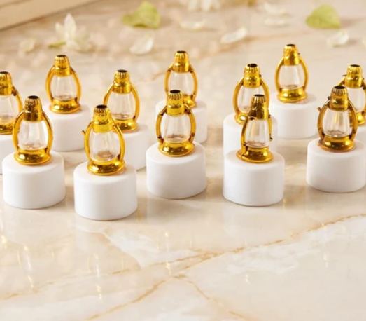 Home Kitchen Golden Lantern LED Decorative Candle Lamps for Home and Diwali Decor (12 Pc Set)
