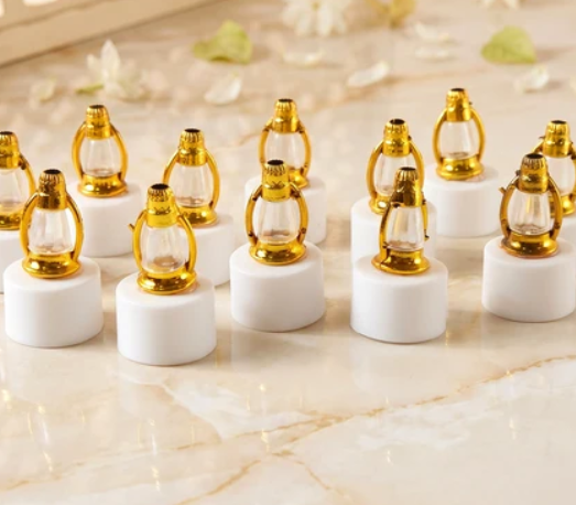 Home Kitchen Golden Lantern LED Decorative Candle Lamps for Home and Diwali Decor (12 Pc Set)