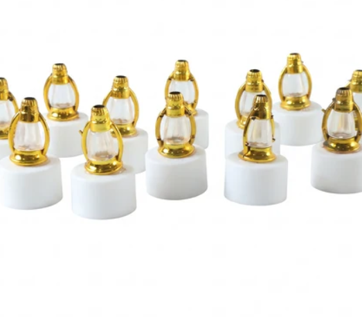 Home Kitchen Golden Lantern LED Decorative Candle Lamps for Home and Diwali Decor (12 Pc Set)