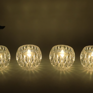 Crystal Look LED Tealight Lamps for Home Decor, Diwali and Parties (12 Pc Set)