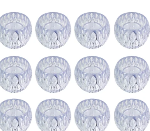 Crystal Look LED Tealight Lamps for Home Decor, Diwali and Parties (12 Pc Set)