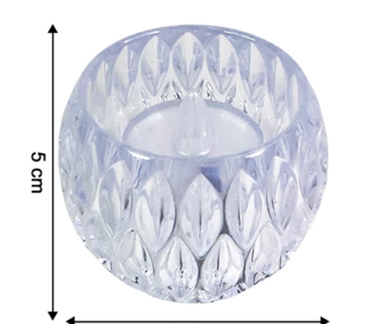 Crystal Look LED Tealight Lamps for Home Decor, Diwali and Parties (12 Pc Set)