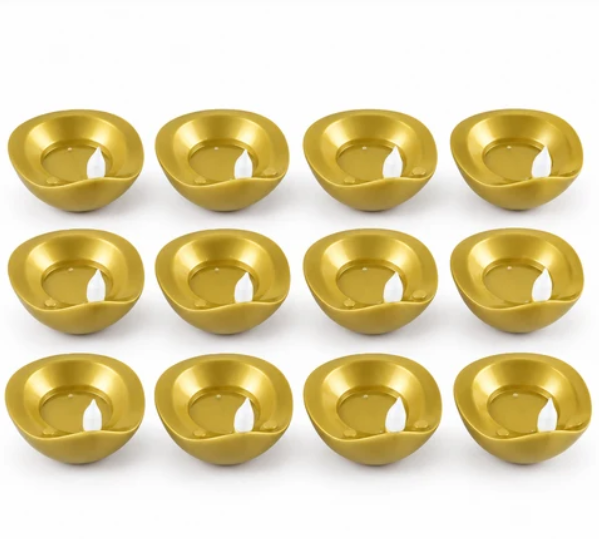 Flameless Water Sensor LED Diyas for Diwali and Pooja Home Decor (12 Pc Set)