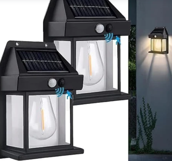 Solar Wall Lamp with Motion Sensor for Outdoor Lighting