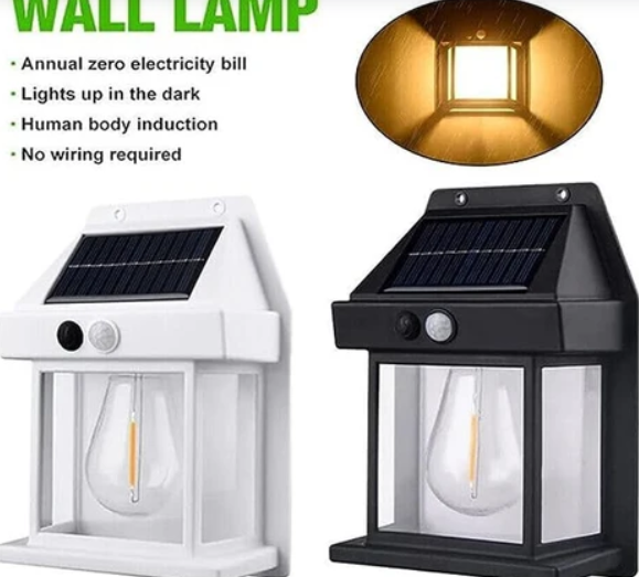 Solar Wall Lamp with Motion Sensor for Outdoor Lighting