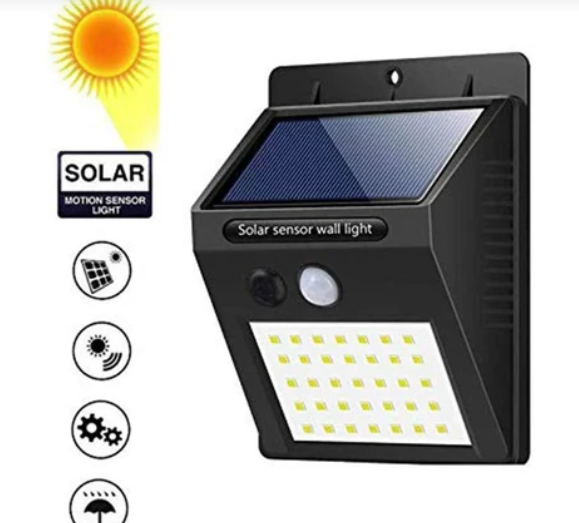 Solar Security LED Light – 30-LED Outdoor Wall | AutoSafeo