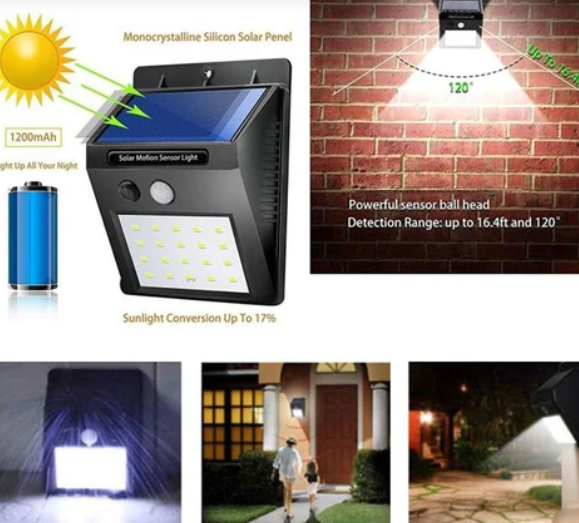 Solar Security LED Light – 30-LED Outdoor Wall | AutoSafeo