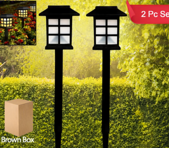 Solar Garden Lights – Waterproof Outdoor Landscape (2-Pack)