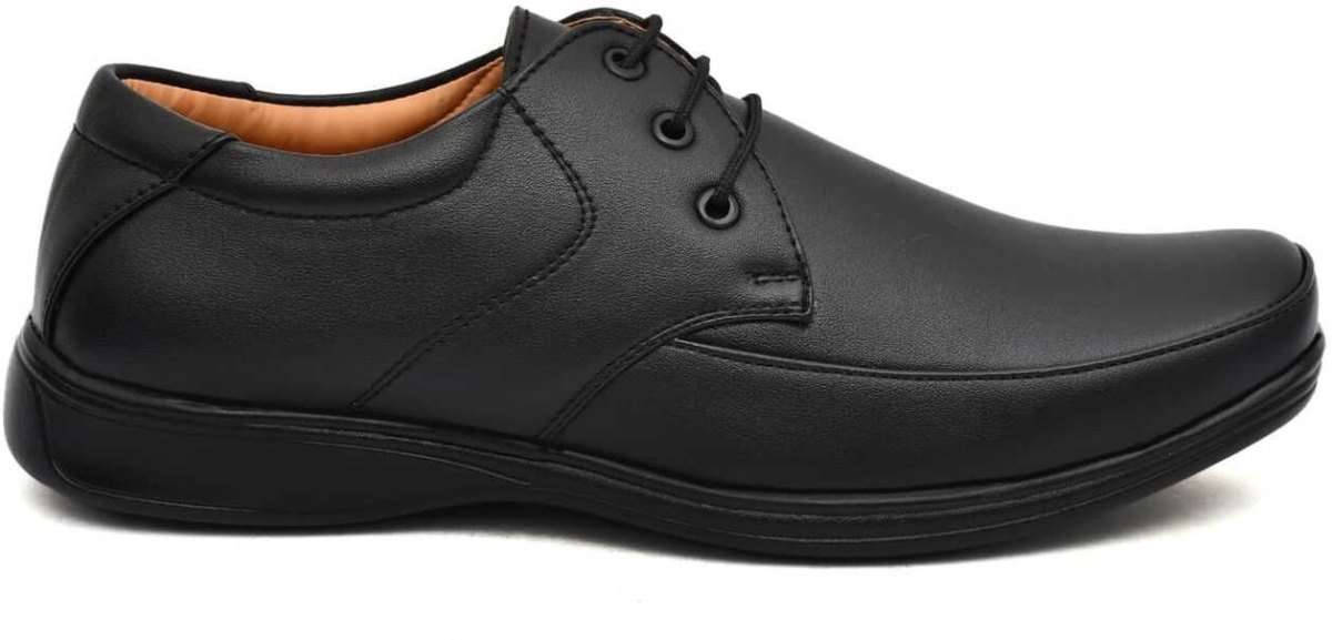 WUGO Men's Black Party Wear Derby Shoes, 1004-N