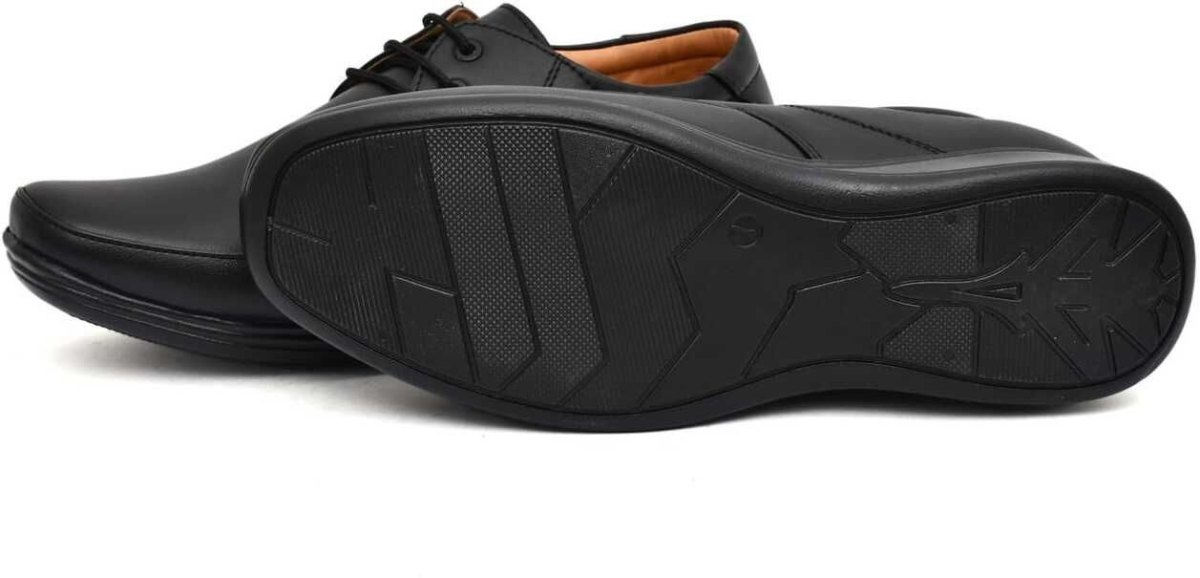 WUGO Men's Black Party Wear Derby Shoes, 1004-N