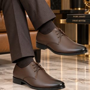 WUGO Men's Brown Formal Shoes, FK1001-BRN