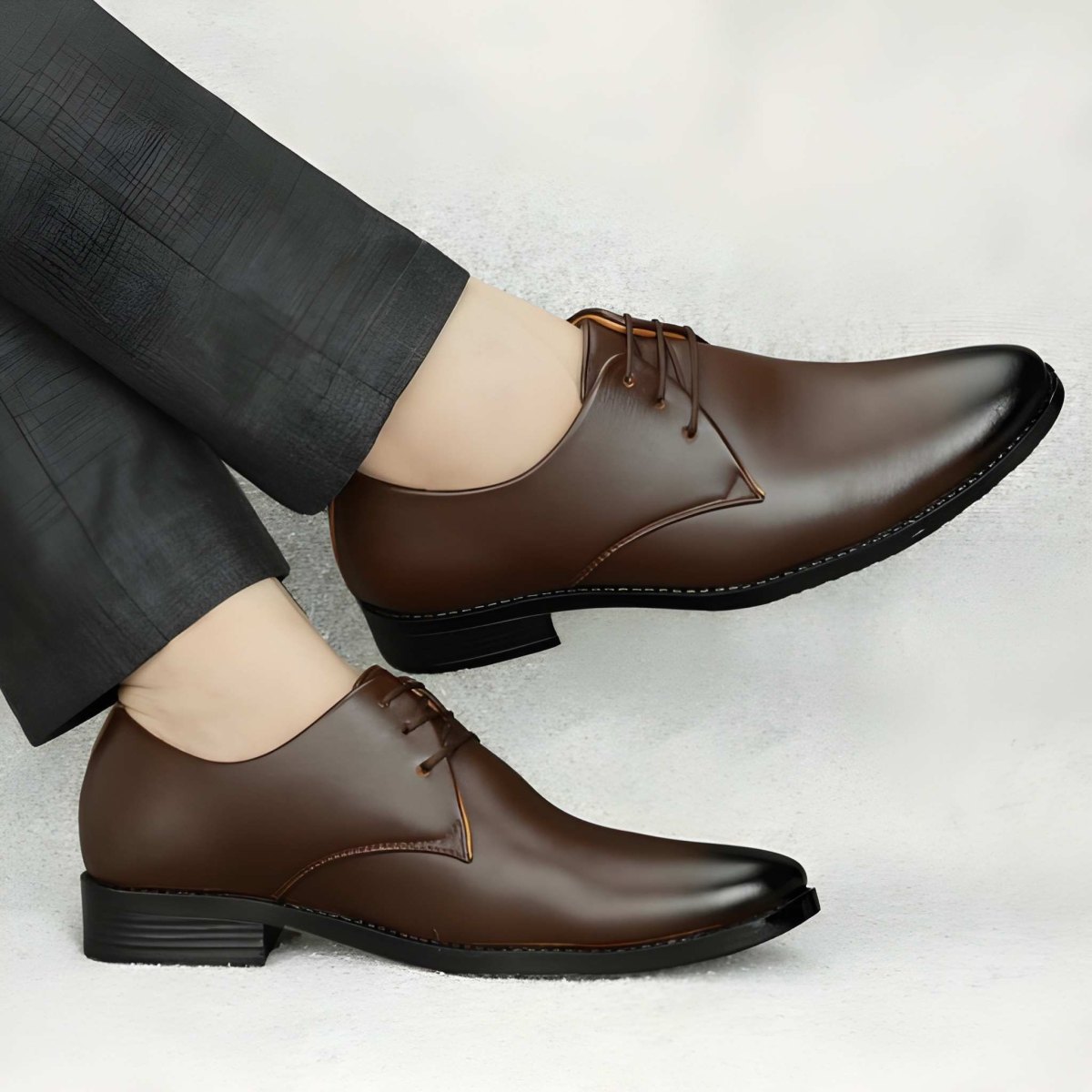 WUGO Men's Brown Formal Shoes, FK1001-BRN