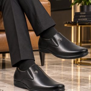 WUGO Men's Black Formal Shoes, FK1002-BLK