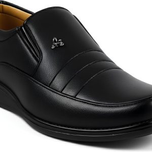 WUGO Men's Black Formal Shoes, FOX-1005-BLK