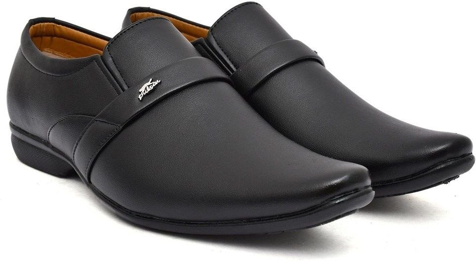 WUGO Men's Black Formal Shoes, FOX-1006-BLK
