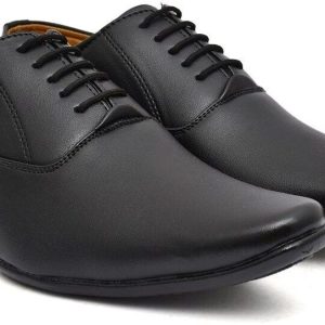WUGO Men's Black Formal Shoes, FOX1003-BLK