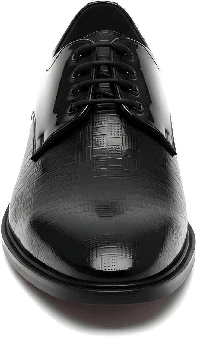 WUGO Men's Black Formal Shoes, FOX1004-BLK