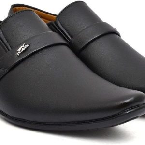 WUGO Men's Black Formal Shoes, FX-1006-BLK