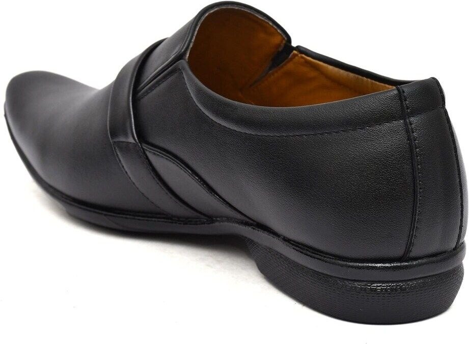WUGO Men's Black Formal Shoes, FX-1006-BLK