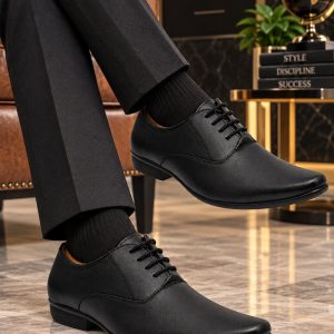 WUGO Men's Black Formal Shoes, FX1003-BLK