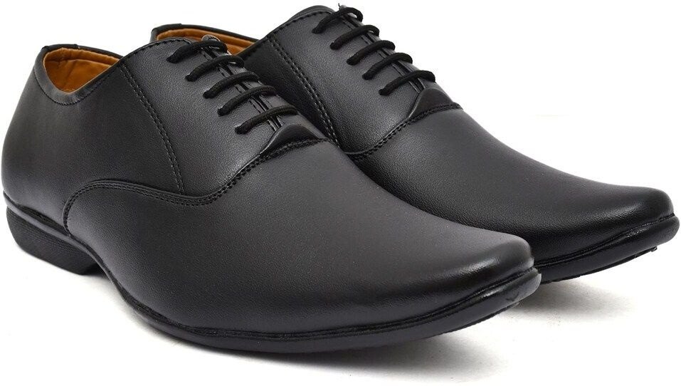 WUGO Men's Black Formal Shoes, FX1003-BLK