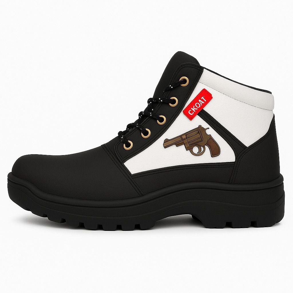 WUGO Men's Black Casual Boots, GUNEBOOT BLK