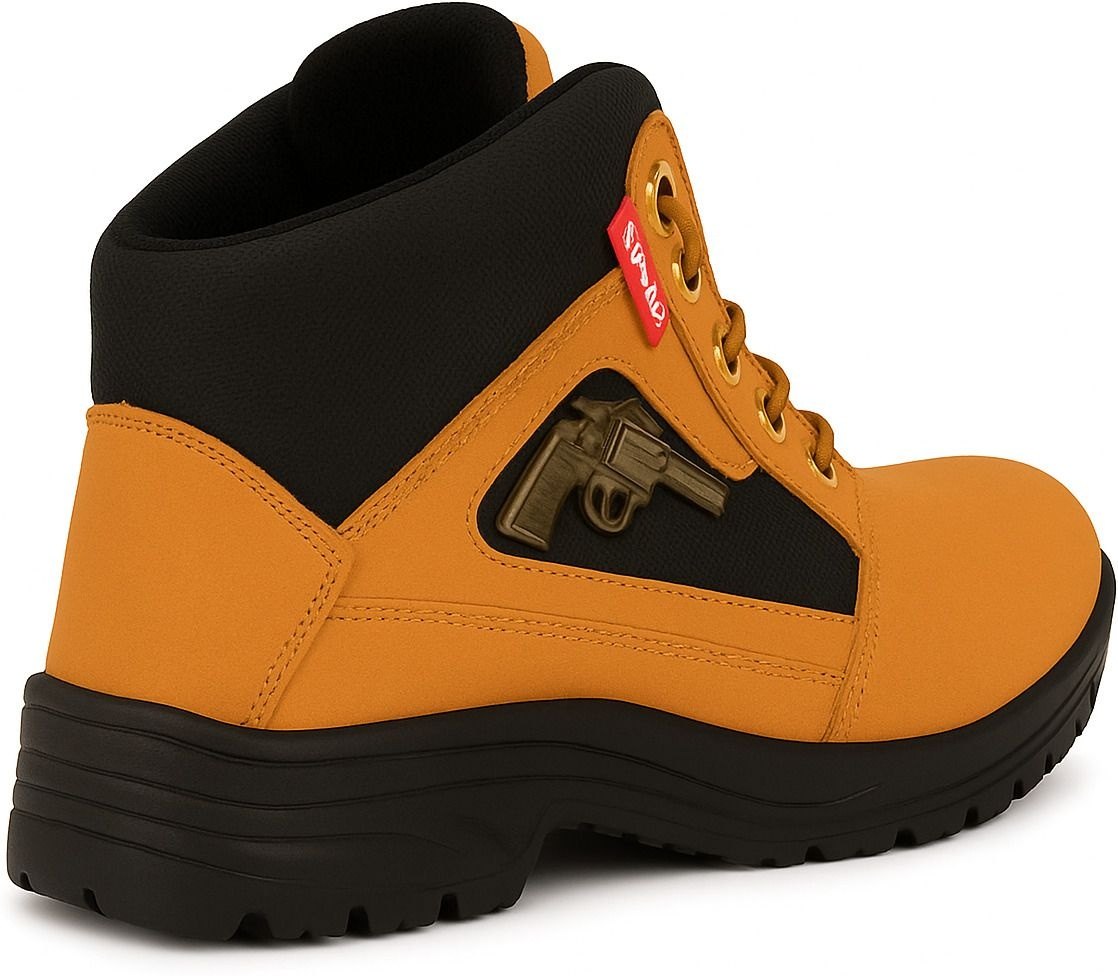 WUGO Men's Tan Casual Boots, GUNEBOOT-TAN