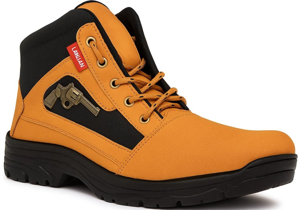 WUGO Men's Tan Casual Boots, GUNEBOOT-TAN