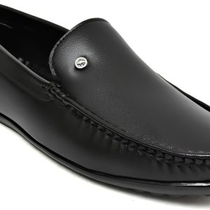 WUGO Men's Black Casual Loafers, LOAFER GOL BLK