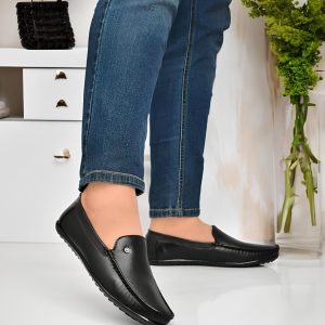 WUGO Men's Black Casual Loafers, LOAFER GOL BLK