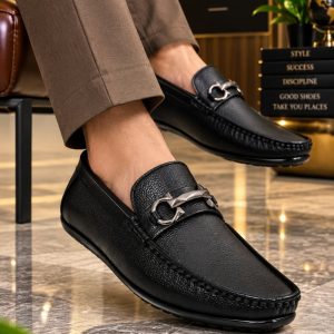WUGO Men’s Black Casual Loafers, LOAFERS MILD-BLK