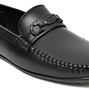 WUGO Men's Black Casual Loafers, LOAFERS-WATCHBLK