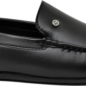 WUGO Men's Black Casual Loafers, LOAFFER GOLA BLK