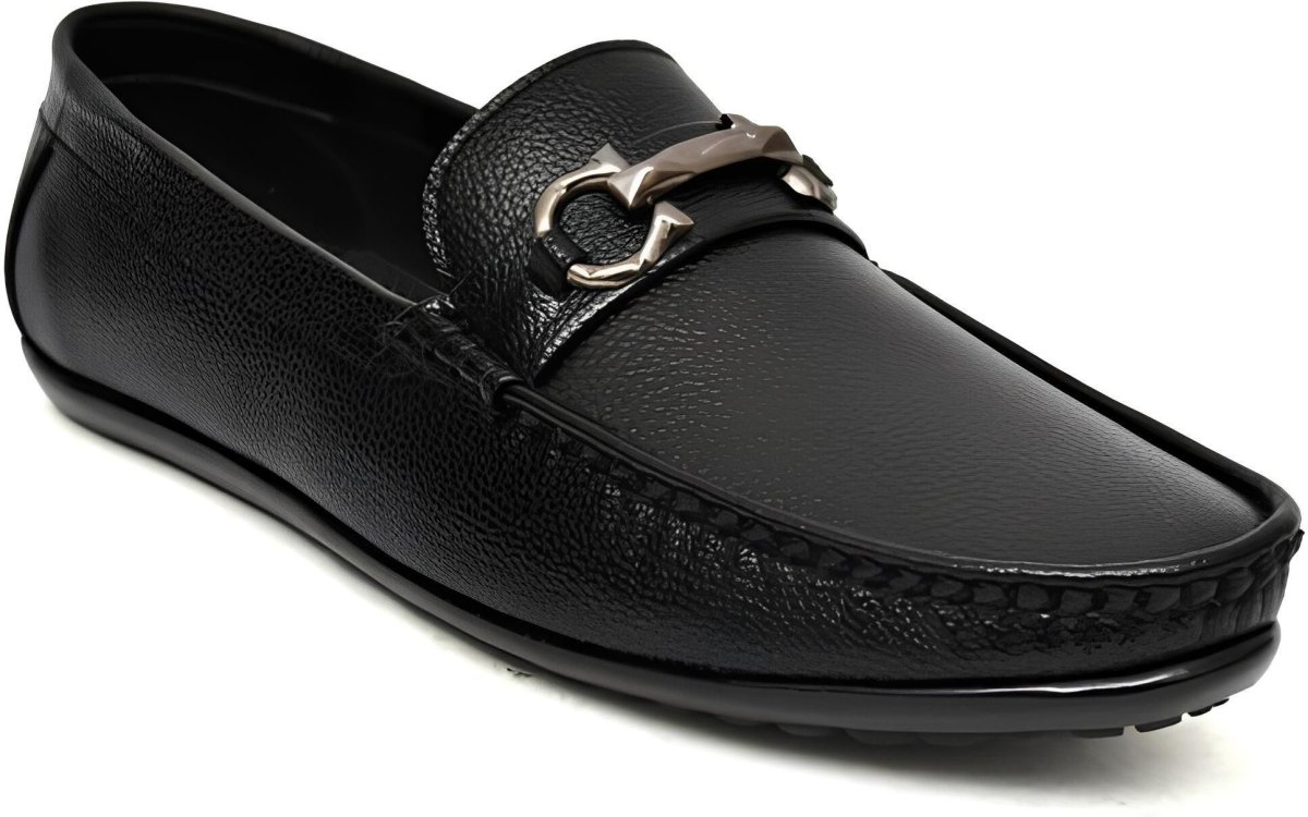 WUGO Men's Black Casual Loafers, LOAFFER MILD-BLK