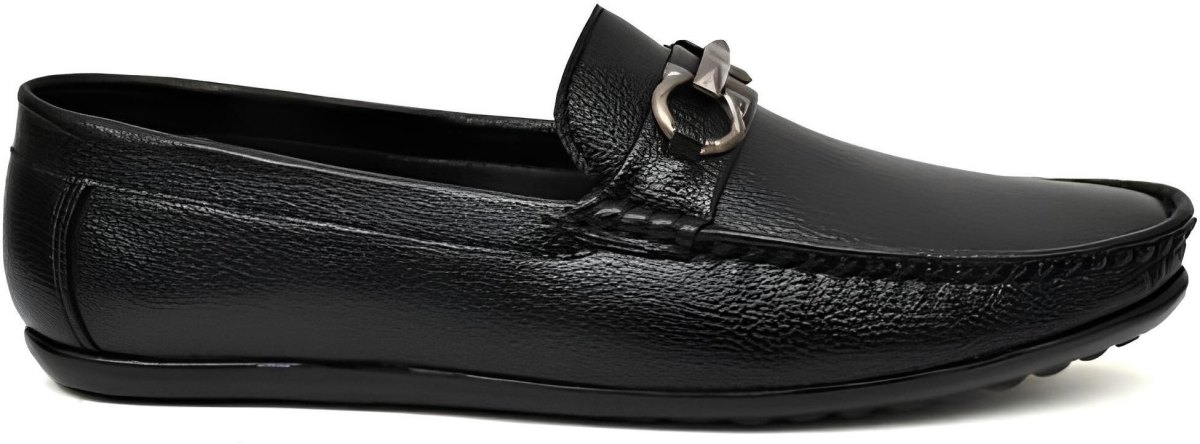 WUGO Men's Black Casual Loafers, LOAFFER MILD-BLK